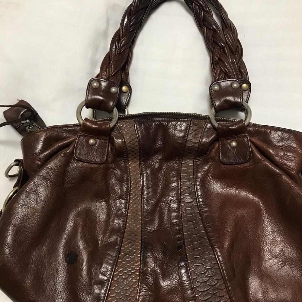 Brown leather bag - Picture 3 of 4